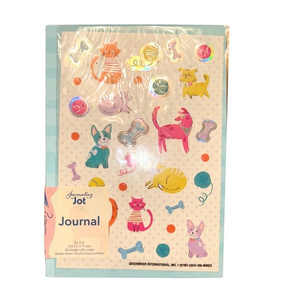 🐾PETS Journal Notebook + Cat & Dog Stickers + Gem Sparkle PEN Notepad NWT - Picture 12 of 12